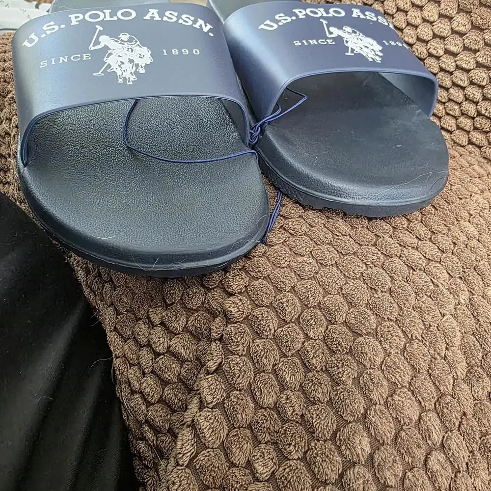 U.S. Polo Assn. Slip-On Sport Slides Sandals Men’s Size 7-8 Blue NWT MSRP $28
